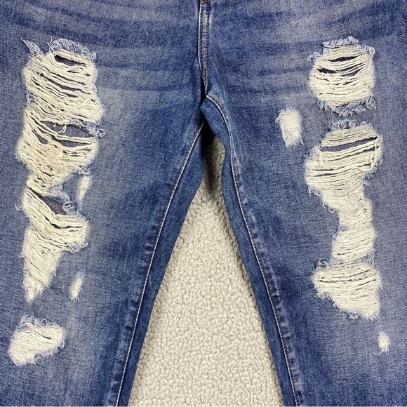 Zara Trafaluc Jeans Womens Size 6 Distressed Ripped Relaxed - Picture 4 of 7
